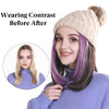 Beanie Hat with Hair Extensions Attached Straight Short BobWig - Effortless Glamor