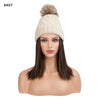 Beanie Hat with Hair Extensions Attached Straight Short BobWig - Effortless Glamor