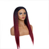 Red Kinky Yaki Straight Headband Wigs - Effortless Glamor