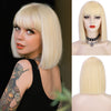 Ins Hot Women Omber Blond Pink Short Straight Bob Wig - Effortless Glamor