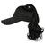 Ponytail Medium Length Curly Hair Open Top Black Hat Wig - Effortless Glamor