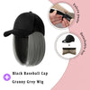 Black And White Baseball Cap Wig - Effortless Glamor