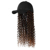 Ins Hot Baseball Cap with20 Hair Extensions Adjustable Wig Hat Attached African Kinky Curly Hairpiece - Effortless Glamor