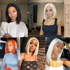 Ins Hot 12inch Short Straight Bob White Small Lace Wigs - Effortless Glamor