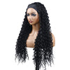 Afro Curly Long Brown Natural Water Wave Wig with Headband - Effortless Glamor