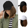 Short Hair Black And White Baseball Cap Wig - Effortless Glamor