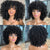 Short Afro Curly Wig with Bangs Ginger Orange Synthetic Wigs - Effortless Glamor