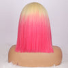 Ins Hot Ombre Blonde Pink Bob Mini Lace Wigs