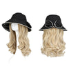 Summer Fashion Long Curly Hair Bow Hat Wig - Effortless Glamor