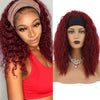 20''Dark Red Loose Wave Headband Wigs Brown Wave Wigs - Effortless Glamor