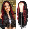 Ins Hot Women's Long Wavy Middle Part Heat ResistantMini Lace Wig