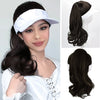 Ponytail Medium Length Curly Hair Open Top White Hat Wig - Effortless Glamor