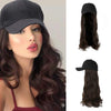 Ins Hot24" Long Curly Wavy Hairpiece Adjustable Baseball Cap Attached Natural Wig for Women Girls Bleach Blonde - Effortless Glamor