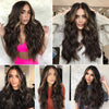 Ins Hot Brown Mixed Blonde Long Wavy Mini Lace Front Wigs - Effortless Glamor