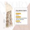 WigyyIns Hot Hat Hair Extension Long Wavy Curly White Hat Wig - Effortless Glamor