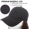 Wigyy Black Baseball Cap withStraight Hair Wig - Effortless Glamor