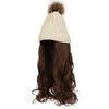 Knit Beanie Winter Hat with Removable Hair Hat Wig - Effortless Glamor