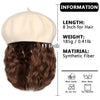 Wigyy Black Berets Cap with 8 Inch Wavy Curly Hat Wig - Effortless Glamor