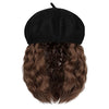 Wigyy Berets Cap with 8 Inch Wavy Curly Hat Wig - Effortless Glamor