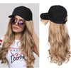 2022 Ins Hot Brown Black Wave Wig With Hat - Effortless Glamor