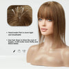 100% Remy Human Hair Toppers with Bangs – Platinum Blonde Ombre, Silk Base Clip-ins for Thin Hair 