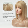 100% Remy Human Hair Toppers with Bangs – Platinum Blonde Ombre, Silk Base Clip-ins for Thin Hair 