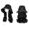 Summer Fashion Long Curly Hair Bow Hat Wig - Effortless Glamor