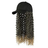 Ins Hot Baseball Cap with20 Hair Extensions Adjustable Wig Hat Attached African Kinky Curly Hairpiece - Effortless Glamor