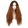 24inches Gradient Golden Curly Brazilian Mini Lace Front Wig - Effortless Glamor