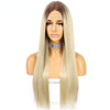 Long Straight Hair Synthetic Front Lace Wig Medium Parting Hairstyle - Effortless Glamor