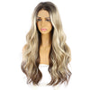 Women's Medium Parted Long Hair With Big Wavy Curls Before Lace