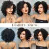 Short Black Kinky Curly Synthetic Lace Front Wigs