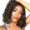 2022 Blinde Short Water Wave for Women Middle Point Natural Hairline Heat Resistant False Hair - Effortless Glamor