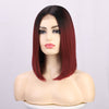 Ins Hot Short Bob Ombre Burgundy Mini Lace Wigs