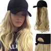 Ins Hot24" Long Curly Wavy Hairpiece Adjustable Baseball Cap Attached Natural Wig for Women Girls Bleach Blonde - Effortless Glamor