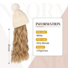 WigyyIns Hot Hat Hair Extension Long Wavy Curly White Hat Wig - Effortless Glamor