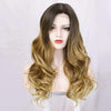 22 Inch Long Wavy Ombre Brown Mini Lace Wigs - Effortless Glamor