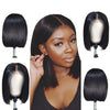 35CM Straight Short Bob Lace Front Human Hair Wigs - Effortless Glamor