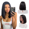 25CM Straight Short Bob Lace Front Human Hair Wigs - Effortless Glamor