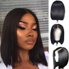 35CM Straight Short Bob Lace Front Human Hair Wigs - Effortless Glamor