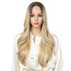 Ins Hot Long Layered Wig Black Middle Part Wavy Wigs - Effortless Glamor