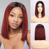 Ins Hot Short Bob Ombre Burgundy Mini Lace Wigs