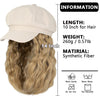 Newsboy Cap with 10 Inch Wavy Curly Hair Extensions for Women - Effortless Glamor