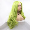 Grass Green Handmade Synthetic Lace Front Wigs Cosplay Party Use