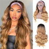 26 InchWave Headband Wig Ombre Brown Blonde Wave Turban Wigs - Effortless Glamor