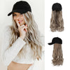 Ins Hot24" Long Curly Wavy Hairpiece Adjustable Baseball Cap Attached Natural Wig for Women Girls Bleach Blonde - Effortless Glamor