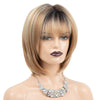 Ash Blonde Layered Bob Wigs with Air Bangs Short Straight Wig For Women - Effortless Glamor