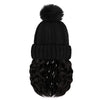 Beanie Hat with Hair Extensions Cap Attached Short Curly Wavy Hairpiece Wig - Effortless Glamor