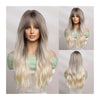 26 InchesLong Curly Wavy Ombre Blonde Wig - Effortless Glamor