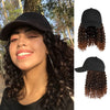 Ins Hot Baseball Cap with 16 Hair Extensions Adjustable Wig Hat Attached African Kinky Curly Hairpiece - Effortless Glamor